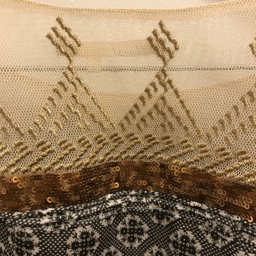 Anthropologie Floreat Gold Stream Sequin Tank small Swing Top sequins embroidery - Picture 8 of 13